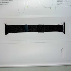 100% AUTH APPLE MILANESE LOOP STAINLESS STEEL BLACK GREAT “USED” W/BOX